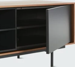 Aura Credenza -DWR Sales W DWR 1198 100156878 walnut graphite d1