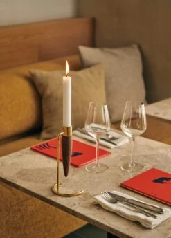 Umanoff Candleholder 16 Umanoff Candleholder -DWR Sales W DWR 2531585 100218364 polished brass walnut v2 001