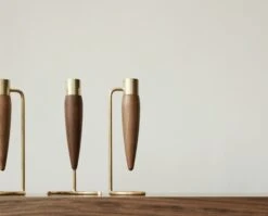 Umanoff Candleholder 17 Umanoff Candleholder -DWR Sales W DWR 2531585 100218364 polished brass walnut v3 001