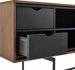 Aura Credenza -DWR Sales W DWR 5435 100156874 walnut graphite d1