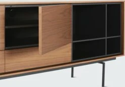 Aura Credenza -DWR Sales W DWR 5435 100156875 walnut graphite d2