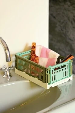 Hay Recycled Mixed Color Crate 13 Hay Recycled Mixed Color Crate -DWR Sales W HAY 2549798 100353007 olive dark mint small v1