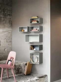 Muuto Stacked Storage Boxes 16 Muuto Stacked Storage Boxes -DWR Sales W Mini stacked grey nerd rose high res lifestyle